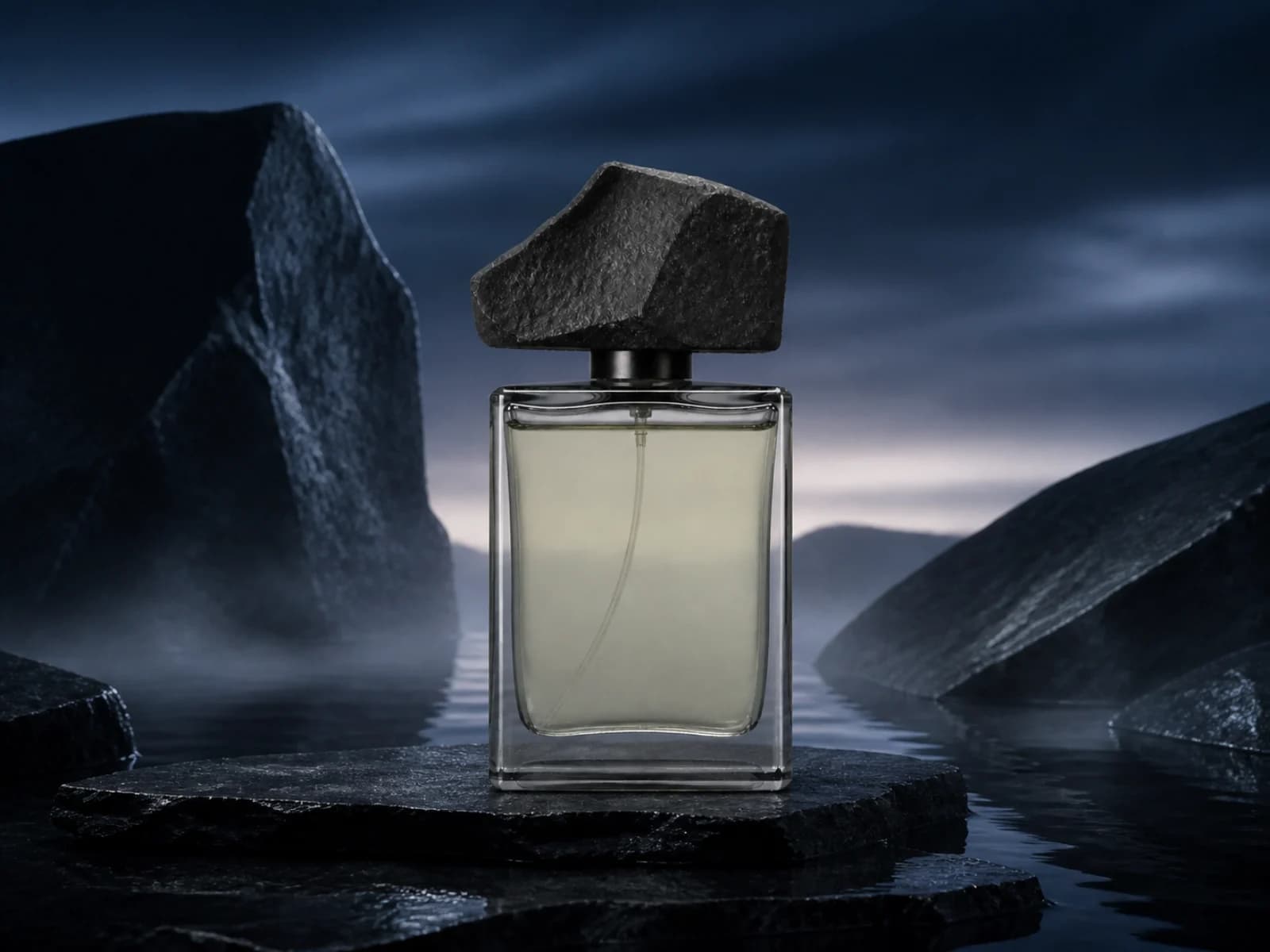 AERA fragrance campaign hero inside a FlowNode image node